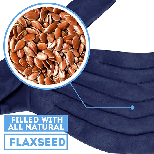 | Hot & Cold Wrap for Neck & Shoulders | Microwave Activated | Weighted Muscle Therapy | Flax Seed Fill | Blue