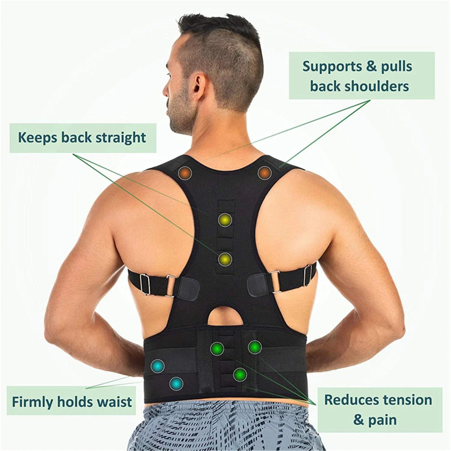 magnetic Posture Corrector for back Support Magnetic Back Shoulder Brace Belt Band for Men Women