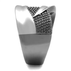 TK2700 - Two Tone IP Light Black (IP Gun) Stainless Steel Ring with No Stone