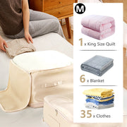 Foldable Large Comforter & Blanket Storage Bag with - Installation and setup perspective