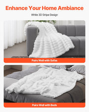 Faux Fur Throw Blanket 50 x 60 in
