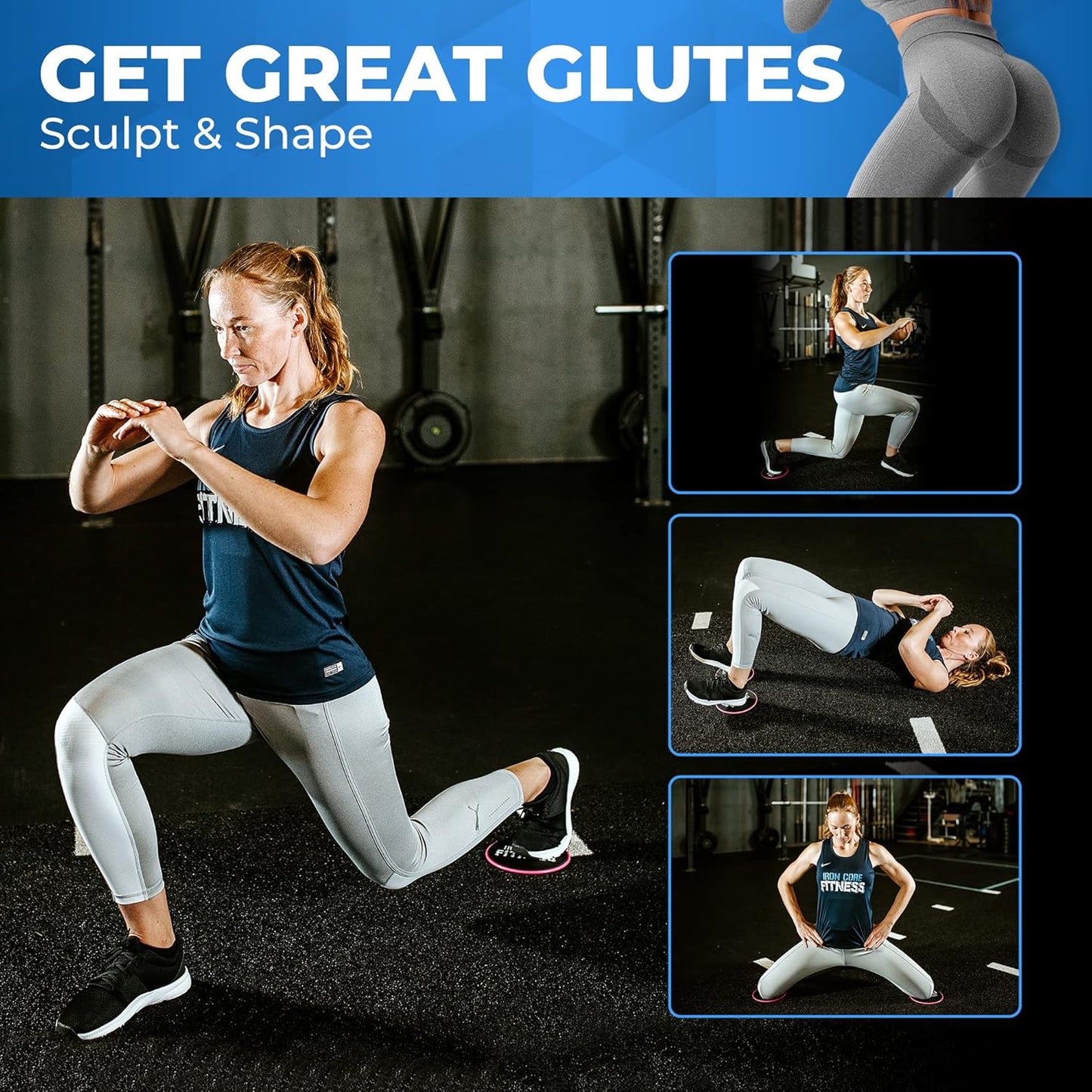 Core Sliders for Working Out Dual Sided Exercise Gliding Discs for Use on All Surfaces, Ultimate Core Trainer, Light and Portable, Gym & Home Total Body Workout Equipment