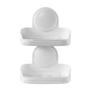Suction Cup Soap Dish with Double-Layer Drain Tray for Shower
