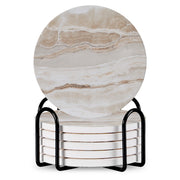 6-Piece Ceramic Coaster Set with Stand