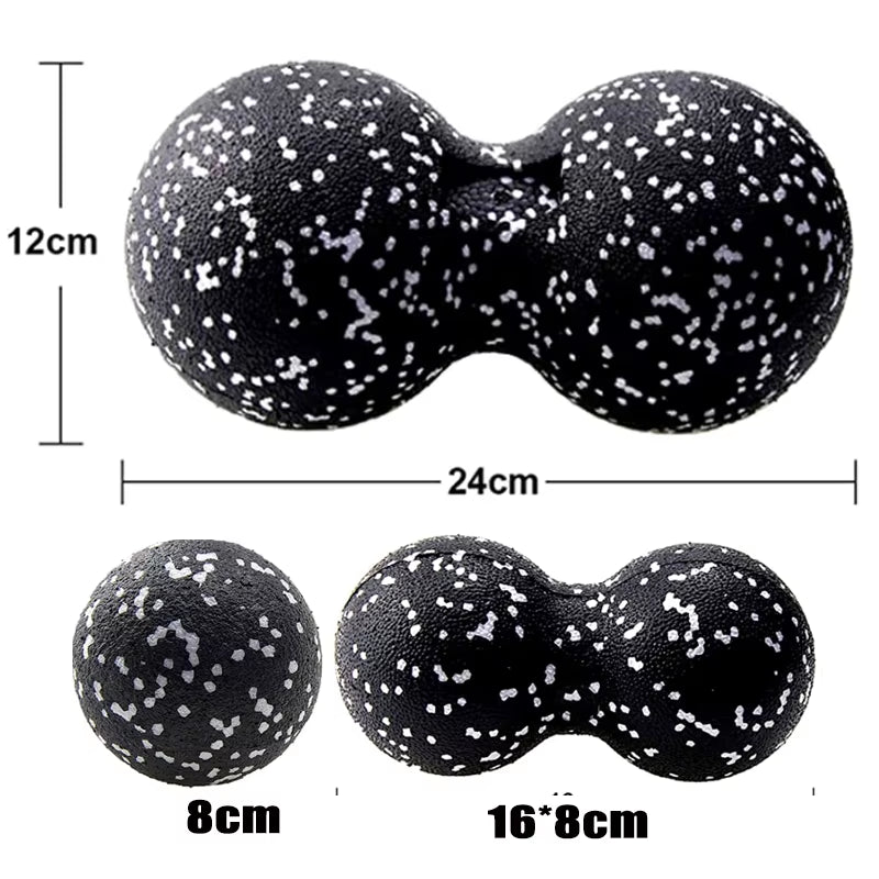 Peanut Fitness Massage Ball Set Yoga Roller Double Lacrosse Mobility Ball for Myofascial Physical Therapy Deep Tissue Massage