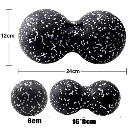 Peanut Fitness Massage Ball Set Yoga Roller Double Lacrosse Mobility Ball for Myofascial Physical Therapy Deep Tissue Massage