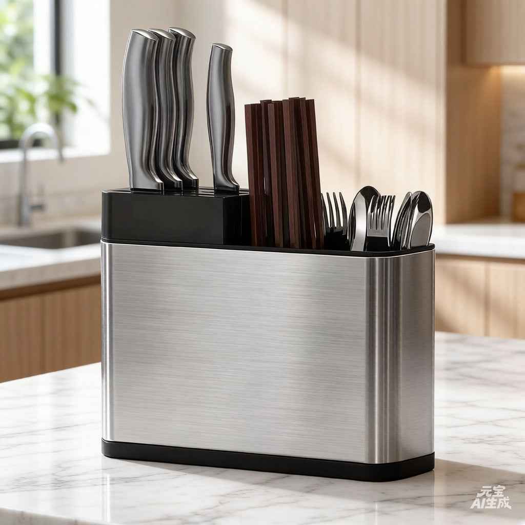 Rotating Compartment Cutlery & Spoon Drying Organizer