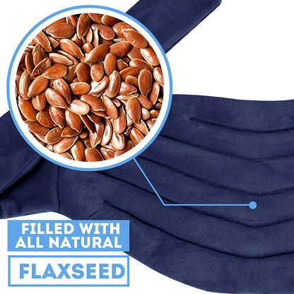 | Hot & Cold Wrap for Neck & Shoulders | Microwave Activated | Weighted Muscle Therapy | Flax Seed Fill | Blue
