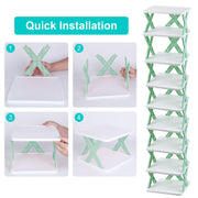 9-Tier Narrow Vertical Entryway Shoe Rack - Included accessories and packaging