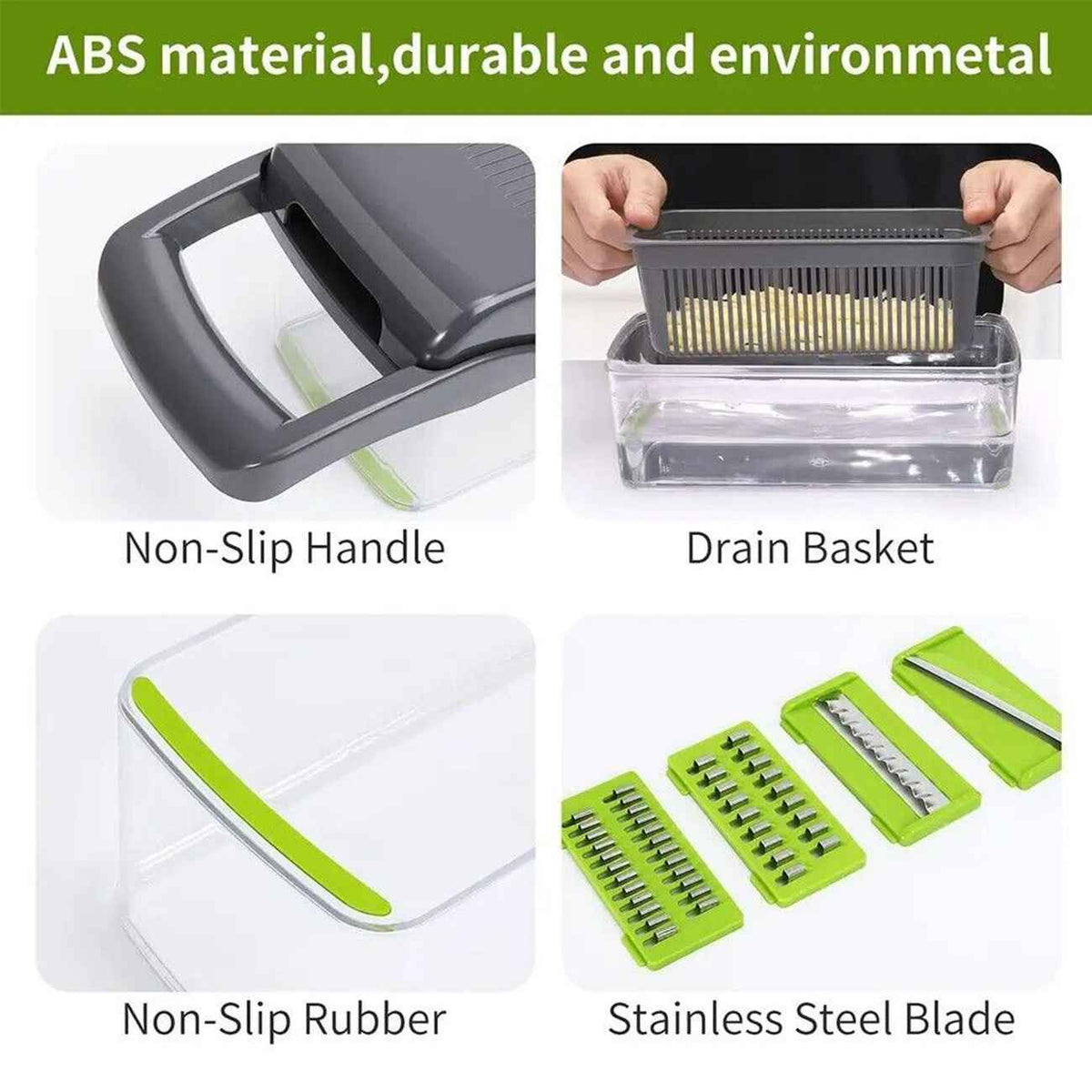 15-in-1 Multi-Blade Vegetable Chopper, Mandoline Slicer & Dicer