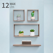 17.7-Inch Wall-Mounted Floating Wood Shelf