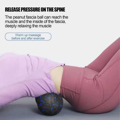 Peanut Fitness Massage Ball Set Yoga Roller Double Lacrosse Mobility Ball for Myofascial Physical Therapy Deep Tissue Massage