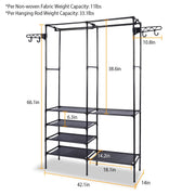 Freestanding Metal Garment and Shoe Rack