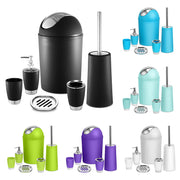 6-Piece Bathroom Accessories Set with Trash Can & Toilet Brush