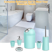 6-Piece Bathroom Accessories Set with Trash Can & Toilet Brush