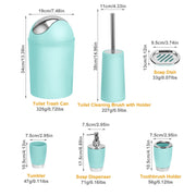 6-Piece Bathroom Accessories Set with Trash Can & Toilet Brush