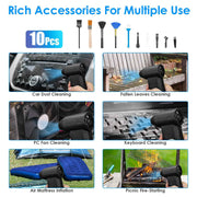 Cordless High-Speed 150,000 RPM Electric Air Duster & Blower with LED