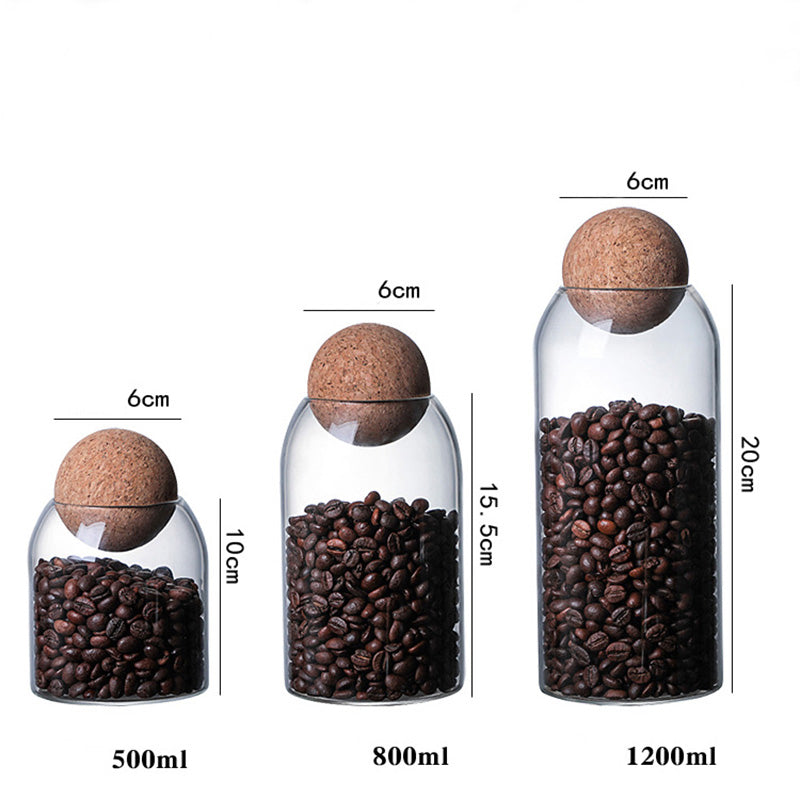 Cork-Lid Glass Storage Jars