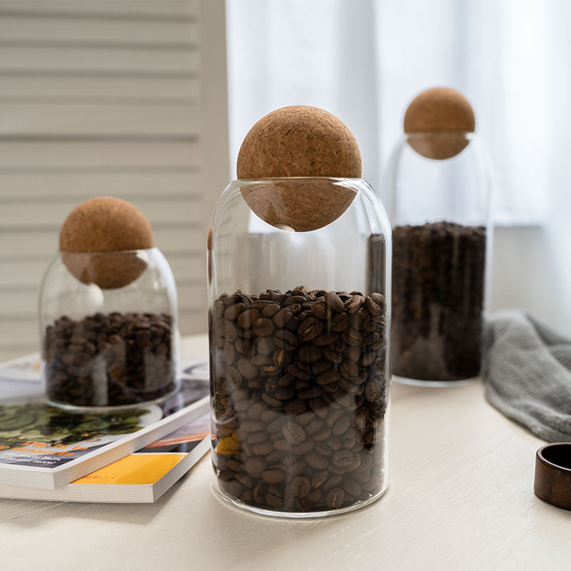 Cork-Lid Glass Storage Jars