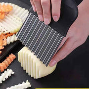 Stainless Steel Crinkle Fry Cutter & Wavy Potato Slicer Knife