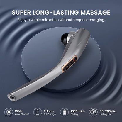 Rechargeable Handheld Neck Massager, Cordless Electric Back Massage Tool for Shoulder, Foot, Leg, Calf, Gifts for Women and Men