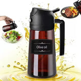 2-in-1 glass oil dispenser and sprayer