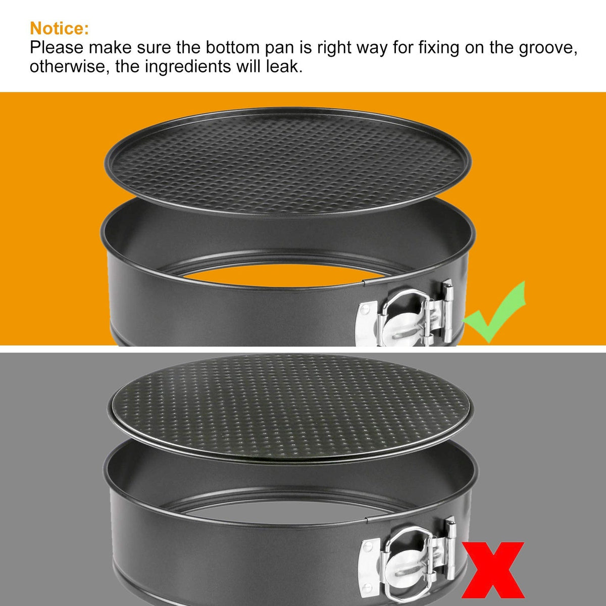 3-Piece Nonstick Springform Cake Pan Set