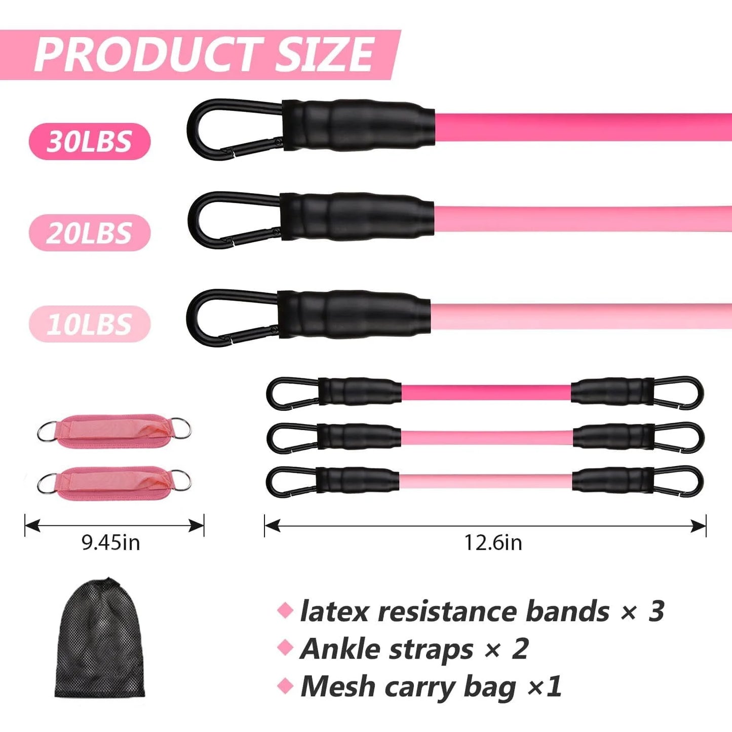 Ankle Resistance Bands for Working Out with Cuffs, Leg Butt Training Equipment Exercise Bands