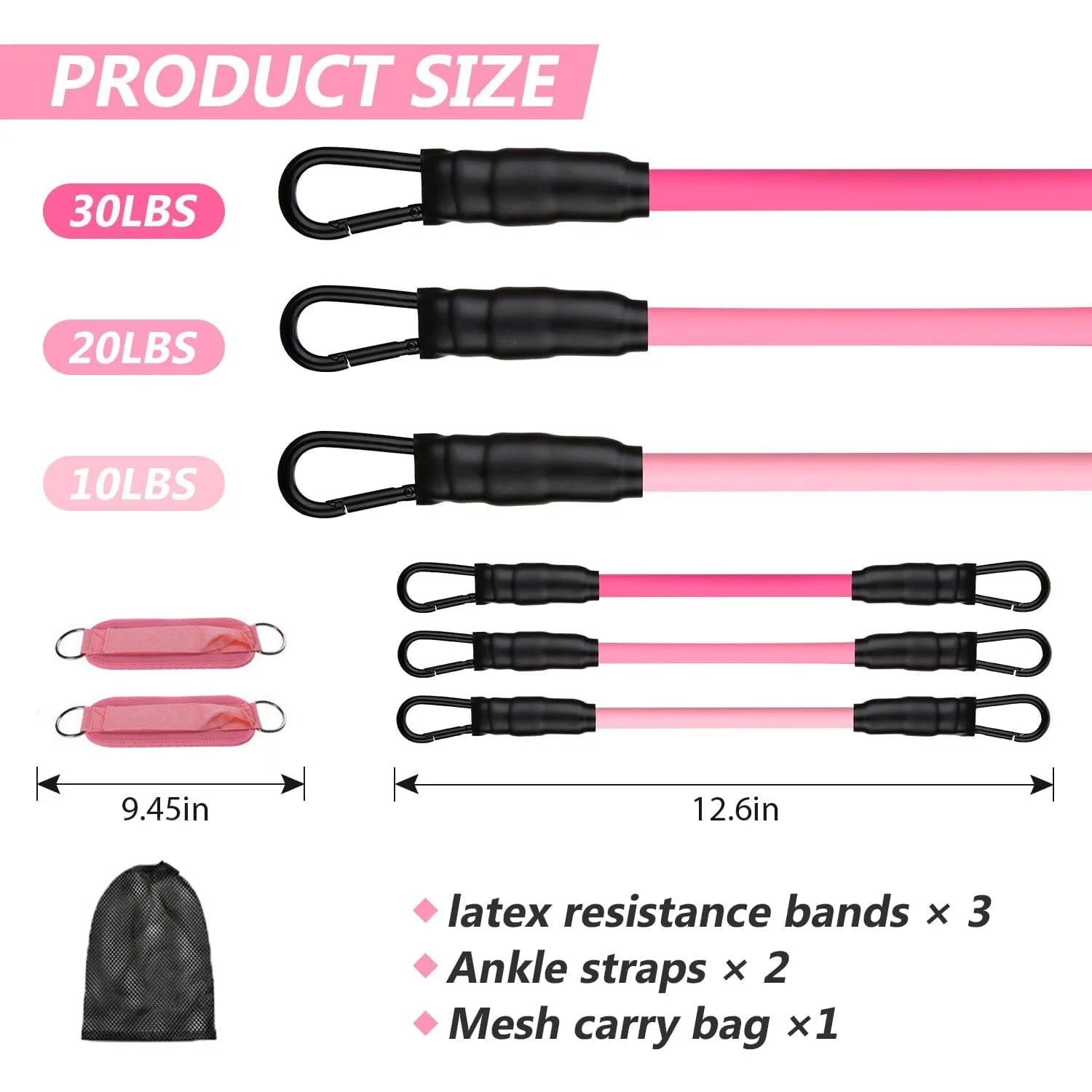 Ankle Resistance Bands for Working Out with Cuffs, Leg Butt Training Equipment Exercise Bands