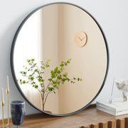 20-Inch Black Circular Wall Mirror