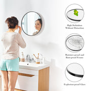 20-Inch Black Circular Wall Mirror