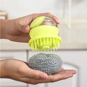 Heavy-Duty Stainless Steel Dish & Pot Scrubber Brush - Included accessories and packaging
