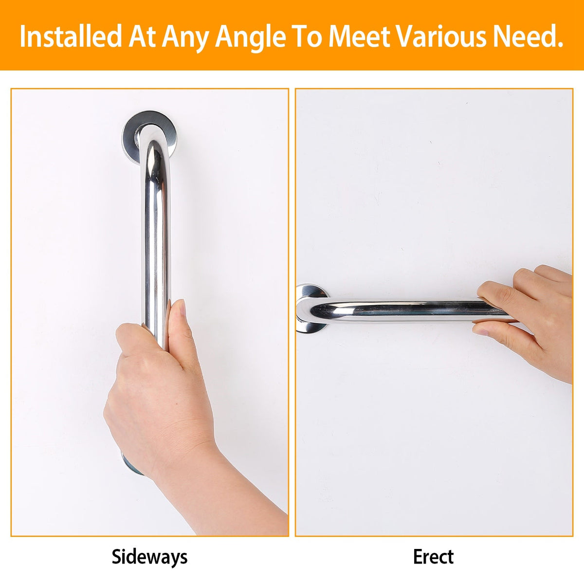 2-Pack Stainless Steel Bath Grab Bars 19.7 in