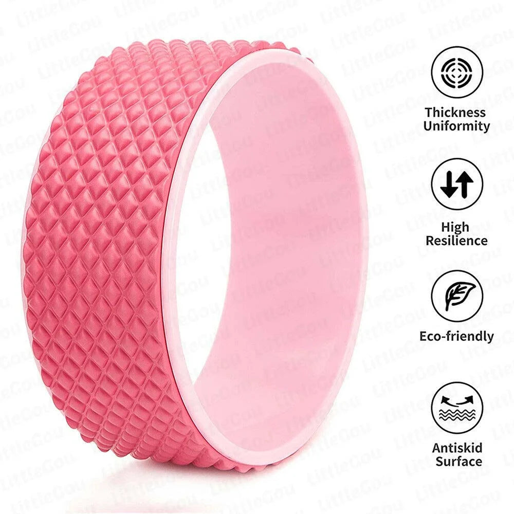 Yoga Wheel Roller for Improving Backbends Back Pain Massage Stretching Flexibility (Purple)