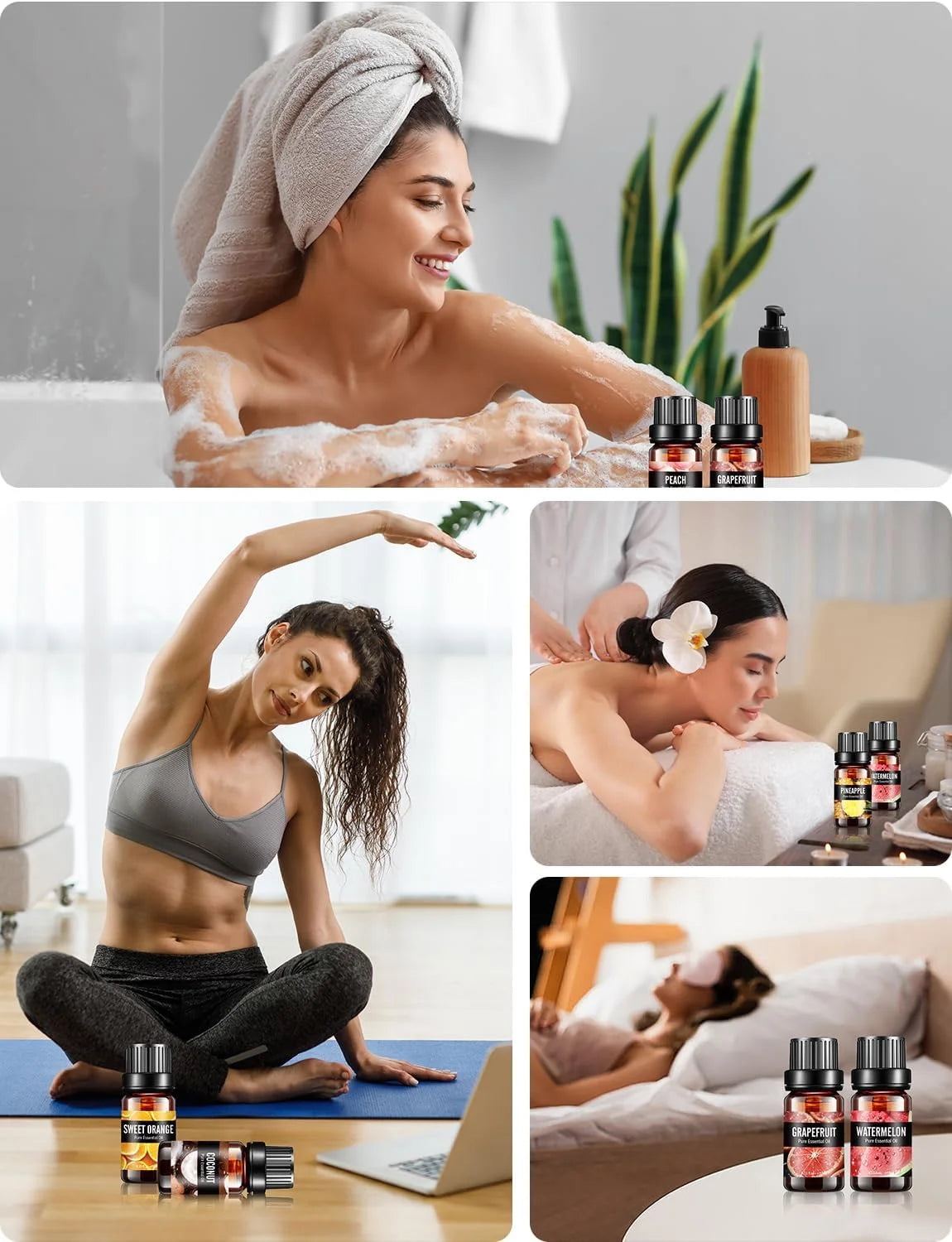 Essential Oils Set, Rosemary Oil - Coconut, Orange Variety of Scents, for Use with Diffuser Oil, Aromatherapy, Relaxation, Candle Making Kit (6 X 10ML)