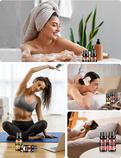 Essential Oils Set, Rosemary Oil - Coconut, Orange Variety of Scents, for Use with Diffuser Oil, Aromatherapy, Relaxation, Candle Making Kit (6 X 10ML)