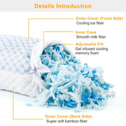 Ventilated Cooling Gel Memory Foam Bed Pillow - Close-up material and construction