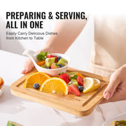 Bamboo Cutting Board Premium Versatile Cut Board With - Lifestyle in-room application