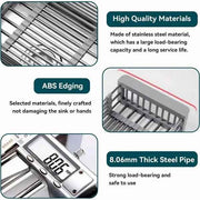 Adjustable In-Sink Dish Drying Rack with Drain Basket