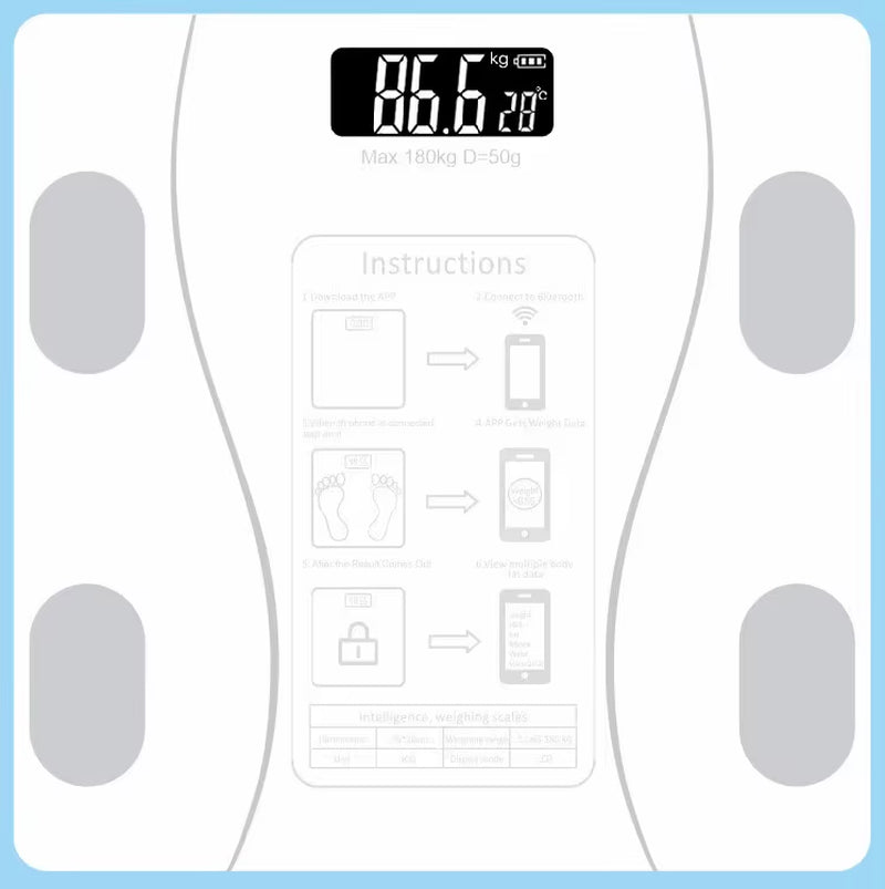 Digital Body Weight Scale Smart Wireless Fat Scale Bathroom Weight Scales for Body Composition Analyzer with Smartphone App