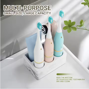Countertop Toothbrush and Toothpaste Organizer for Electric Brushes