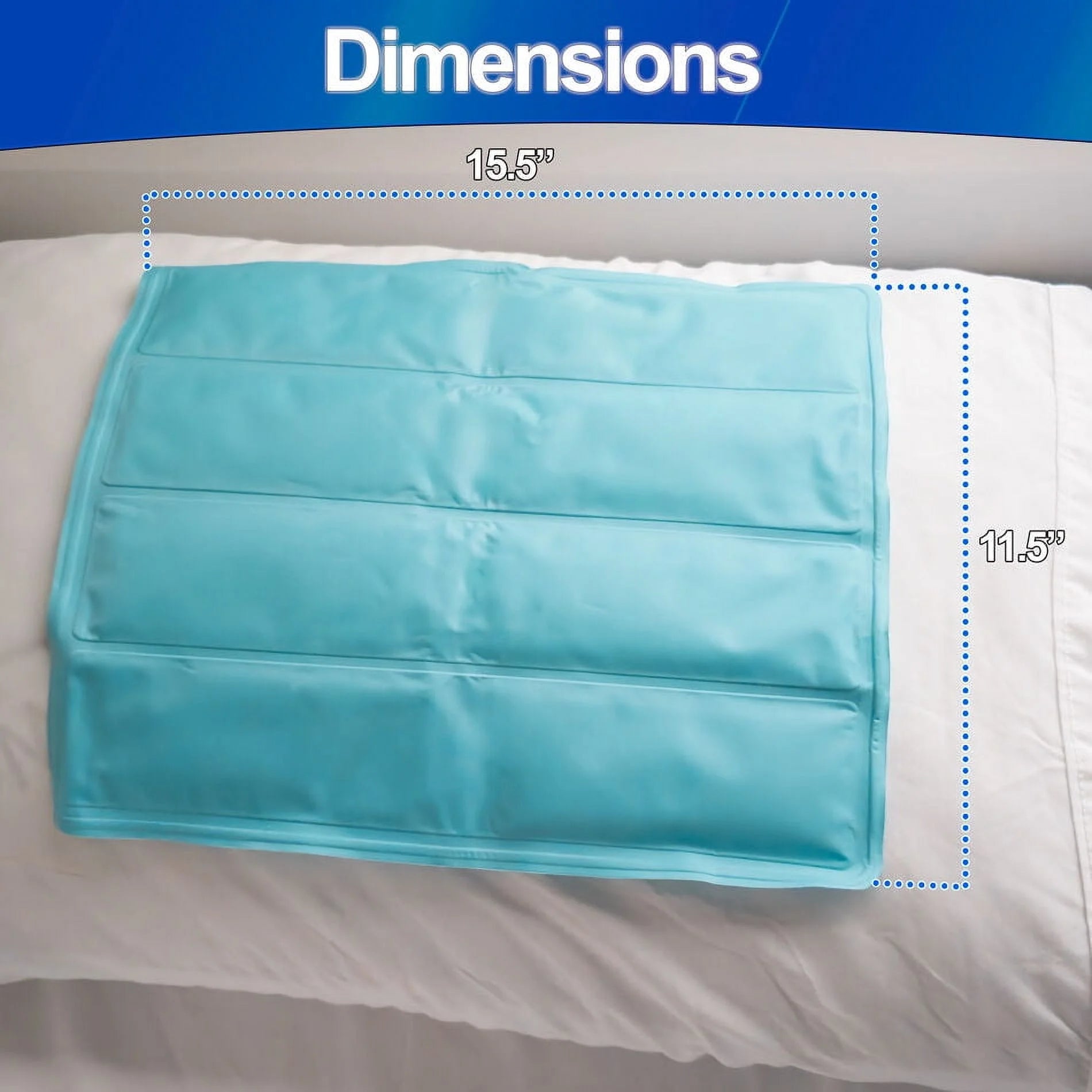 Cooling Gel Pillow Pad Insert for Night Sweats and Hot Flashes Relief – Fridge Safe, Reusable