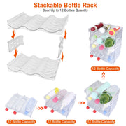 4-Tier Stackable Water Bottle Organizer Rack - Included accessories and packaging