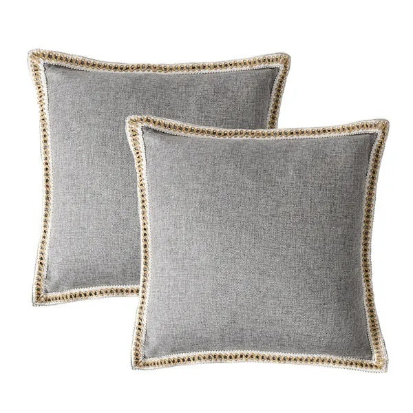 2-Pack Vintage Linen Throw Pillow Covers