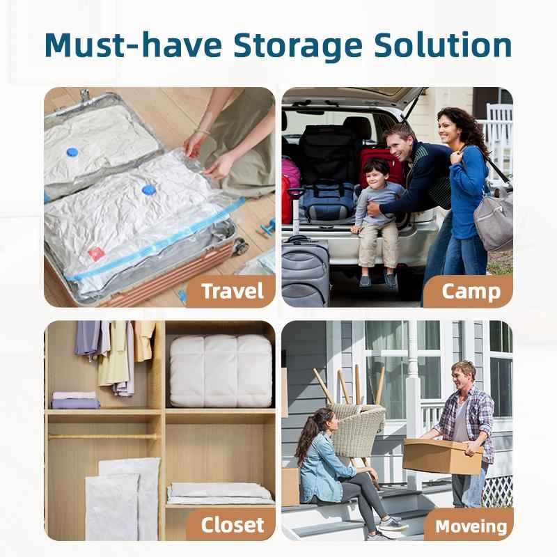 Vacuum Space-Saver Storage Compression Bags with Hand Pump (10-Pack)