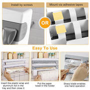 Wall-Mount Foil, Cling Wrap, and Paper Towel Dispenser