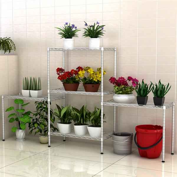 Adjustable Carbon Steel Kitchen Storage Rack (Floor-Standing)