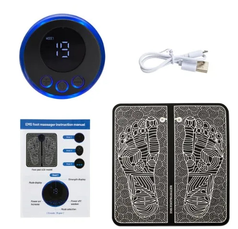 EMS Foot Massager Mat Electric Masajeador Rechargeable Shoulder Massage Pulse Muscle Stimulation Foot Relaxation Pads