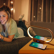 Modern Bedside Touch Control Table Lamp with Digital Clock & USB Charger