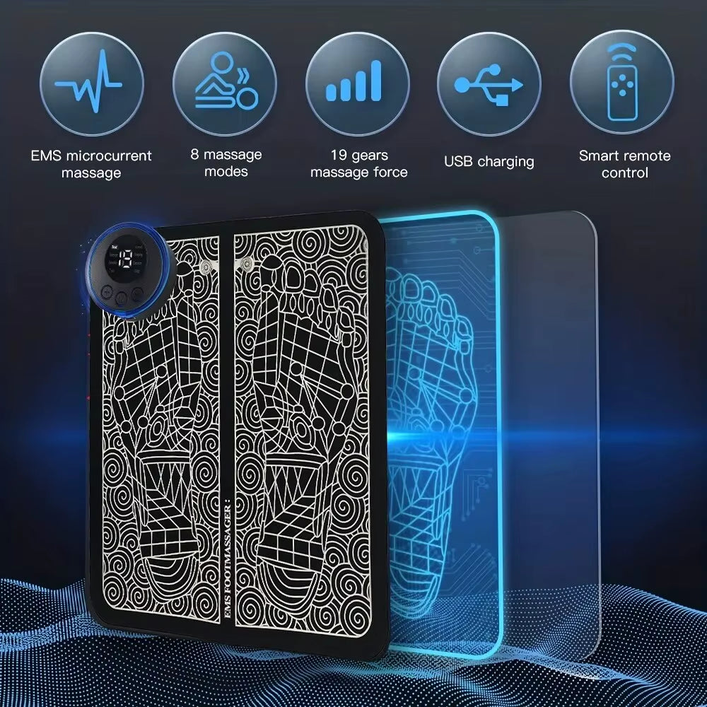 EMS Foot Massager Mat Electric Masajeador Rechargeable Shoulder Massage Pulse Muscle Stimulation Foot Relaxation Pads